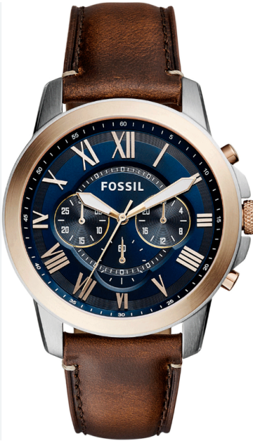 Watch strap Fossil FS5150 Leather Brown 22mm